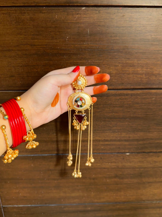 Gulbahar Kashmiri Earrings in Maroon