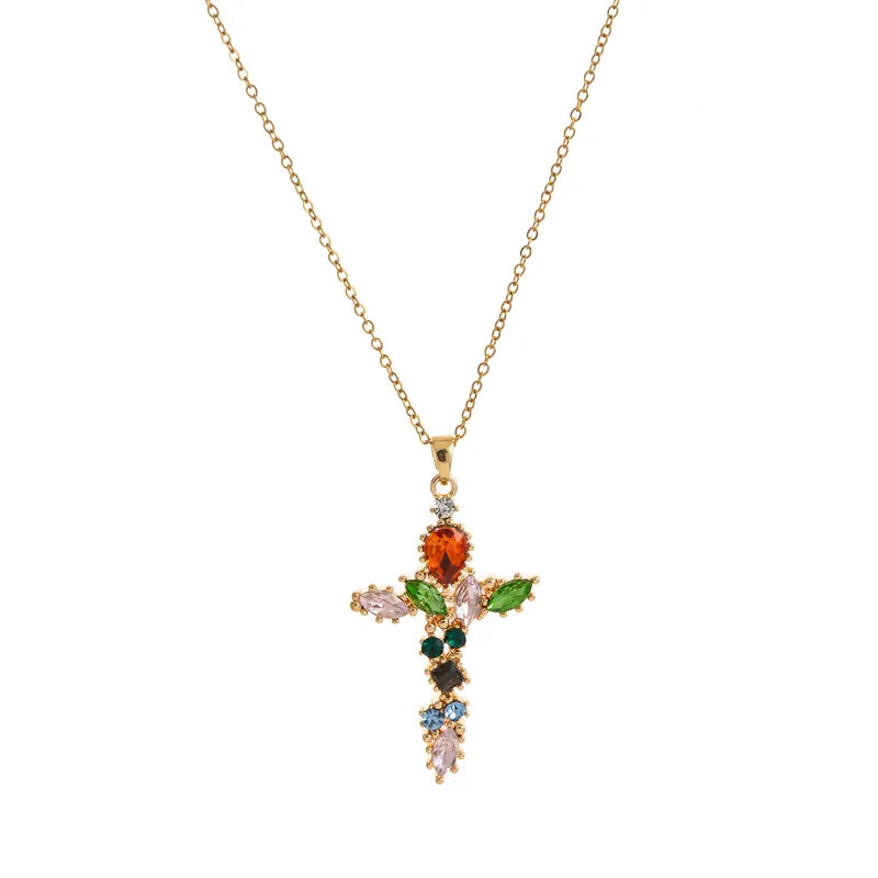 Tropical Cross Necklace