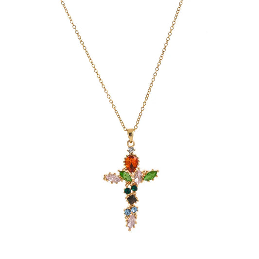 Tropical Cross Necklace