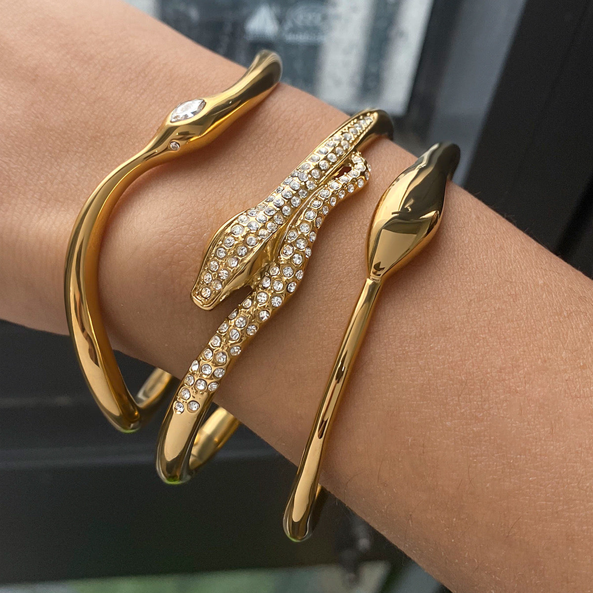 Serpent Bangle Stack