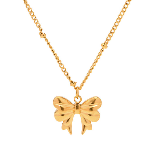 Yuki Gold Bow Necklace